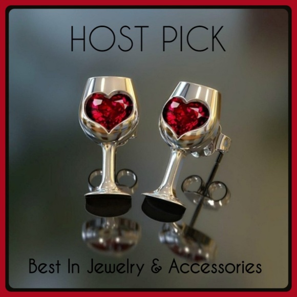 Sterling Silver Red Wine Earrings - Picture 3 of 3